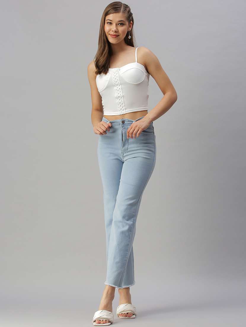 shoulder strap solid crop top - 18393091 -  Standard Image - 3
