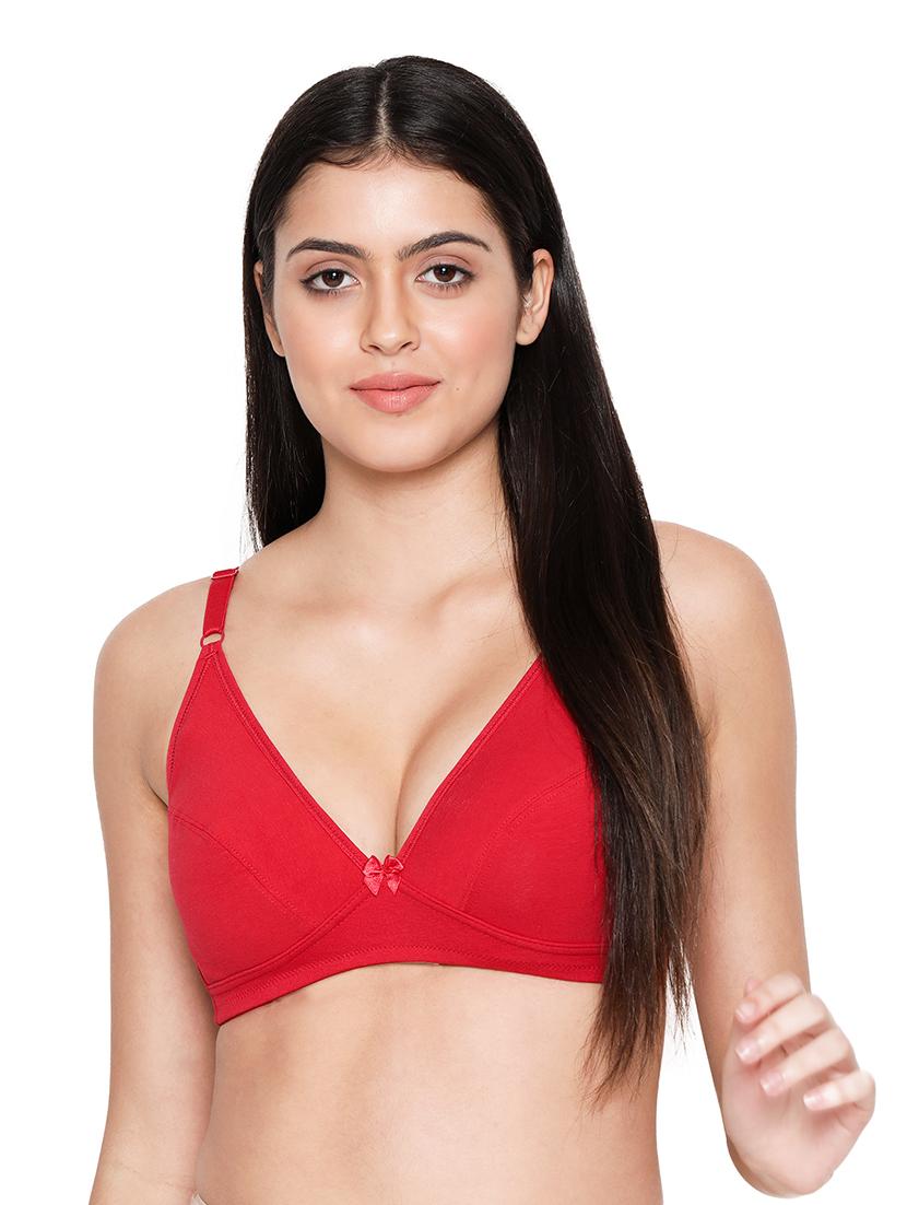 red solid plunge bra - 18393143 - Zoom Image - 0