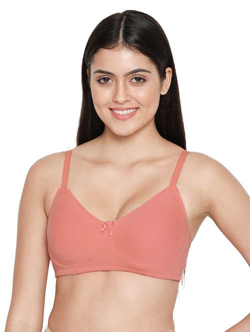 peach solid t-shirt bra - 18393145 - Standard Image - 0