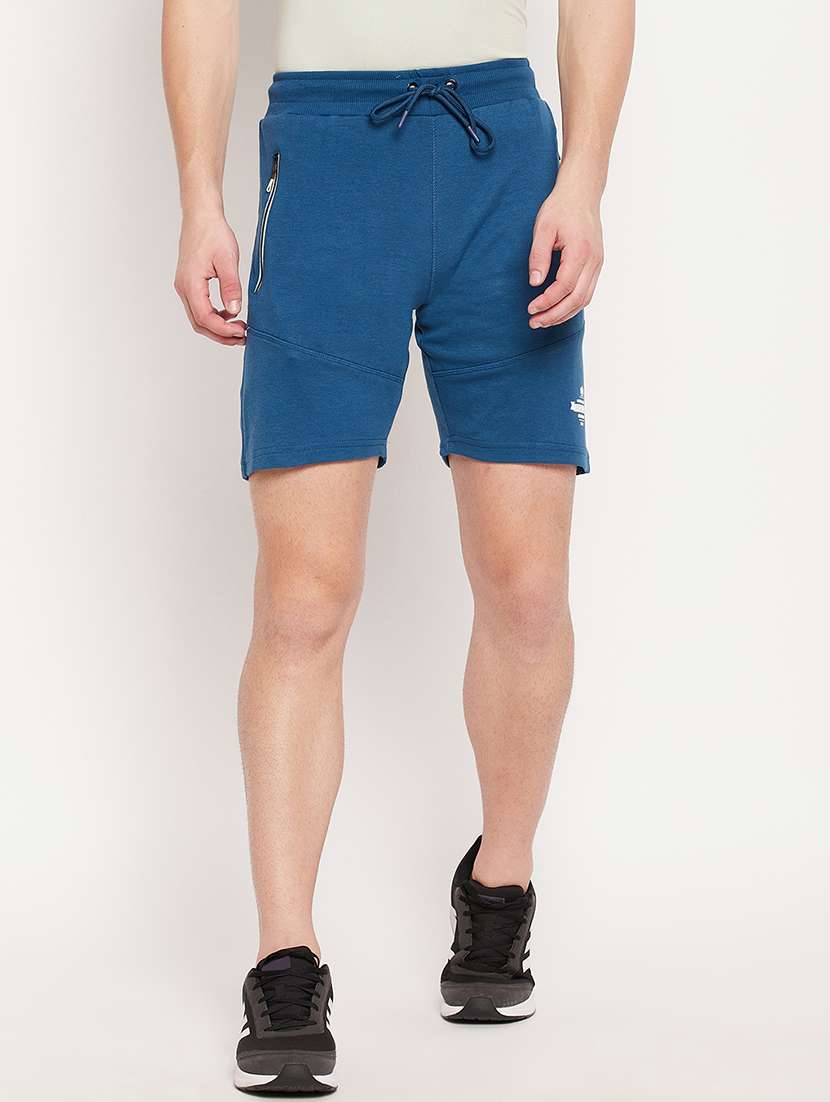 blue solid short