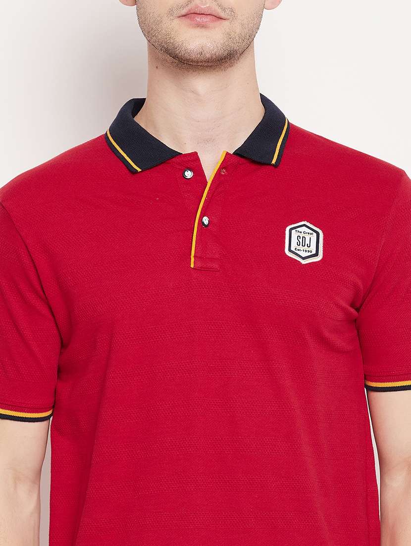 red solid polo t-shirt - 18393193 -  Standard Image - 3