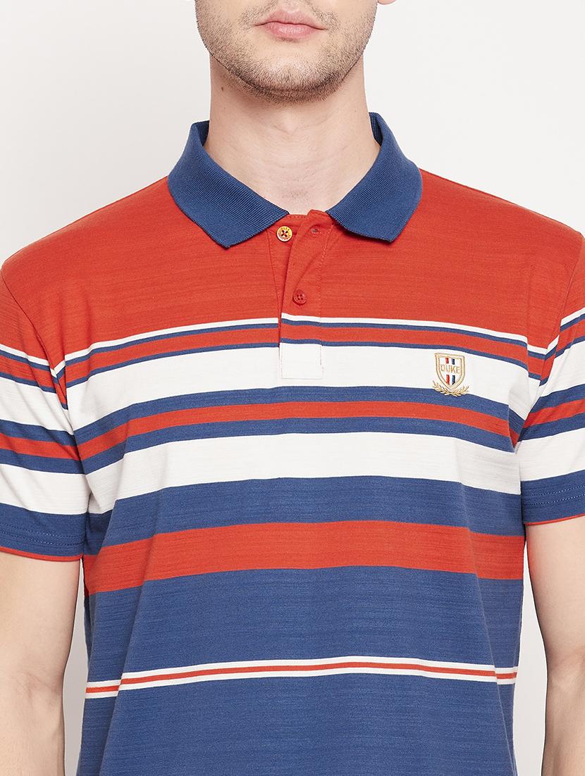 orange striped polo t-shirt - 18393215 - Standard Image - 3