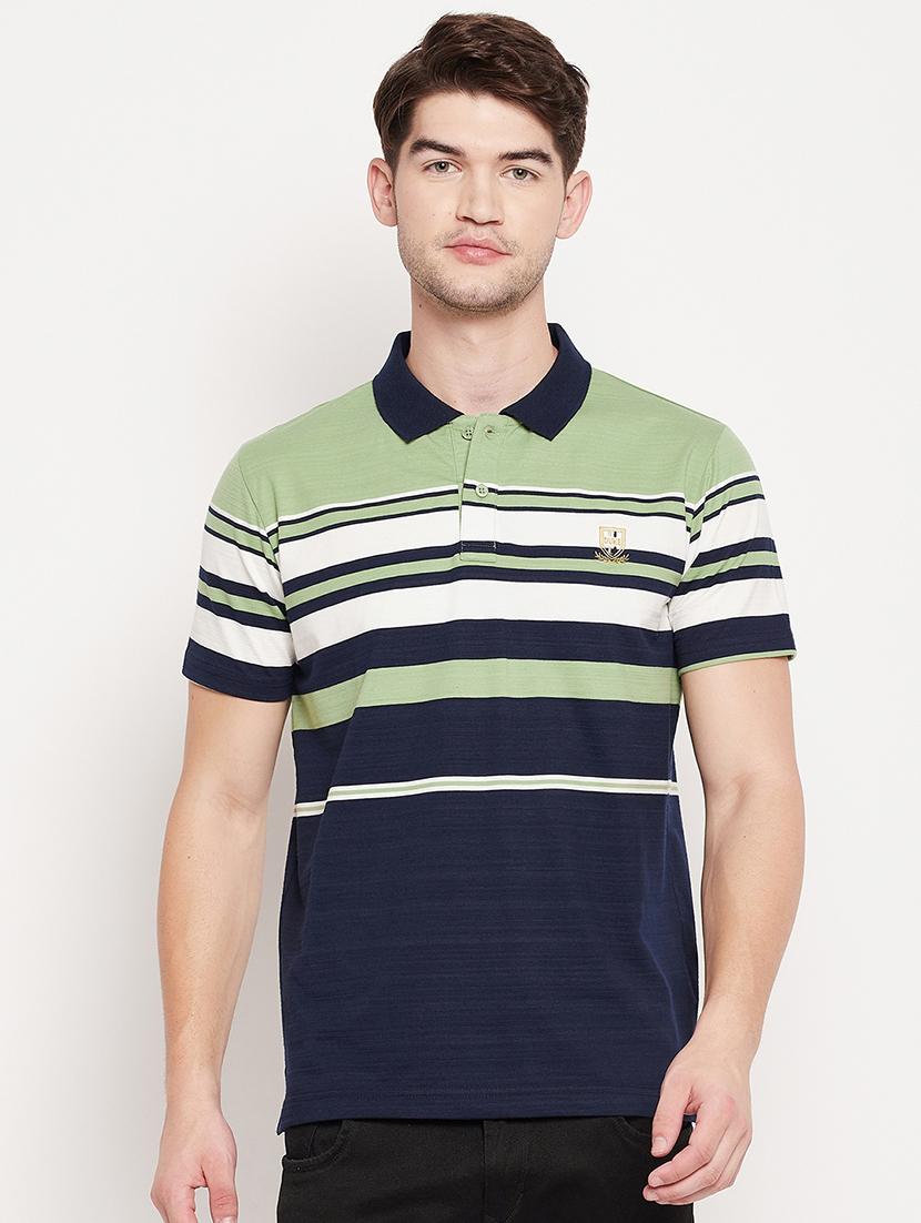 green striped polo t-shirt - 18393216 -  Zoom Image - 0