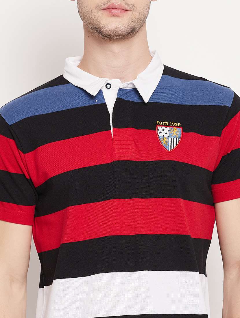 black striped polo t-shirt  - 18393223 -  Standard Image - 3