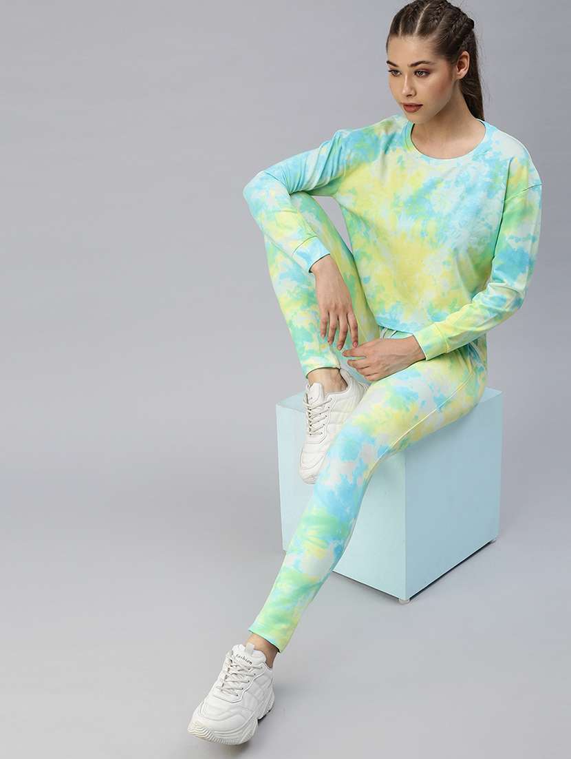 long sleeved tie & dye top and trouser set - 18393464 - Standard Image - 3