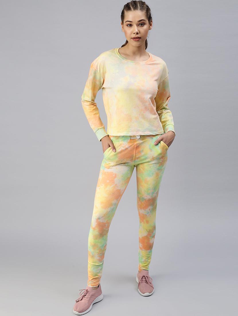 long sleeved tie & dye top and trouser set - 18393465 - Zoom Image - 0