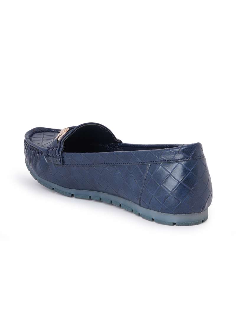 blue synthetic slip on loafers - 18393515 -  Standard Image - 3