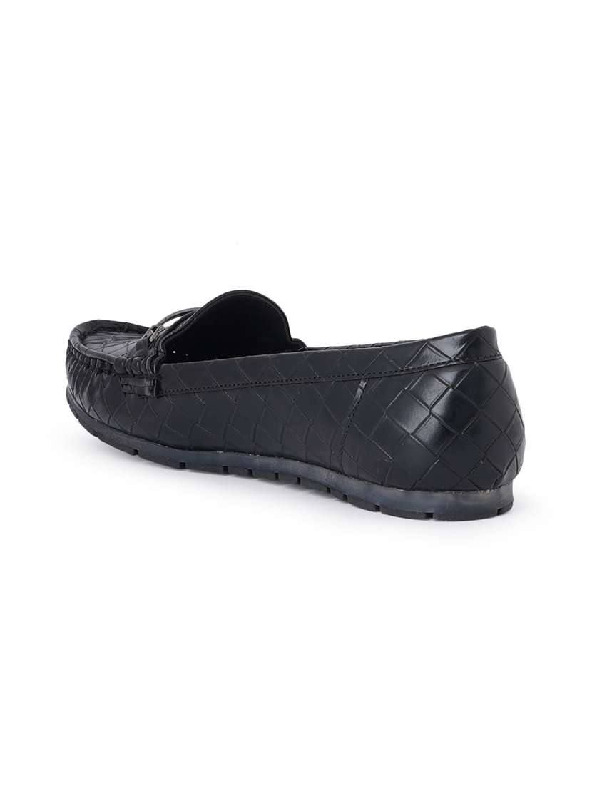 black synthetic slip on loafers - 18393516 -  Standard Image - 3