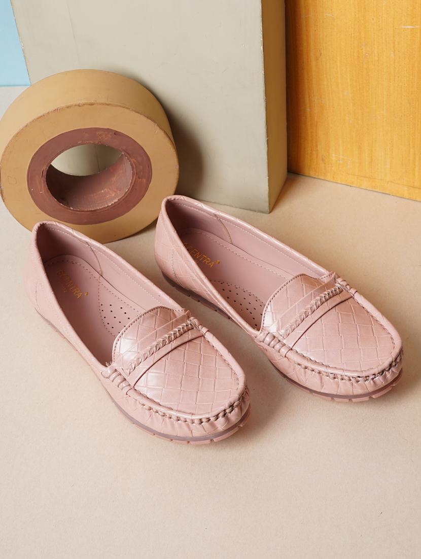 pink synthetic slip on loafers - 18393520 -  Zoom Image - 0