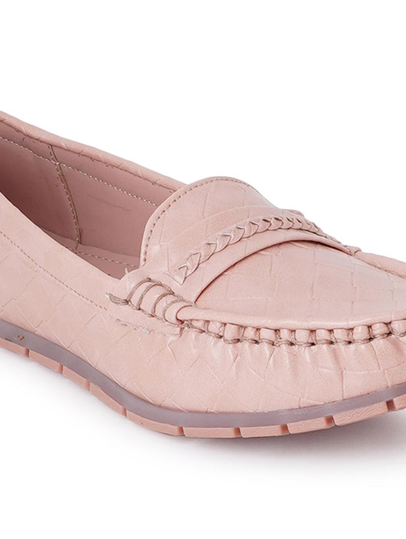 pink synthetic slip on loafers - 18393520 - Standard Image - 5