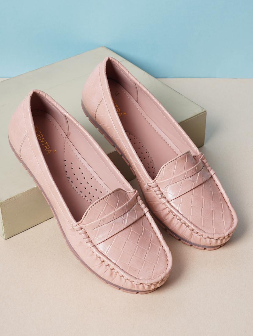 pink synthetic slip on loafers - 18393523 - Zoom Image - 0