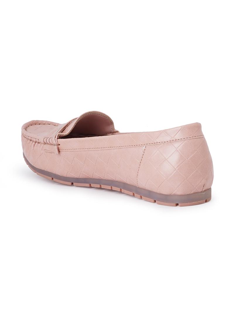 pink synthetic slip on loafers - 18393523 - Standard Image - 3