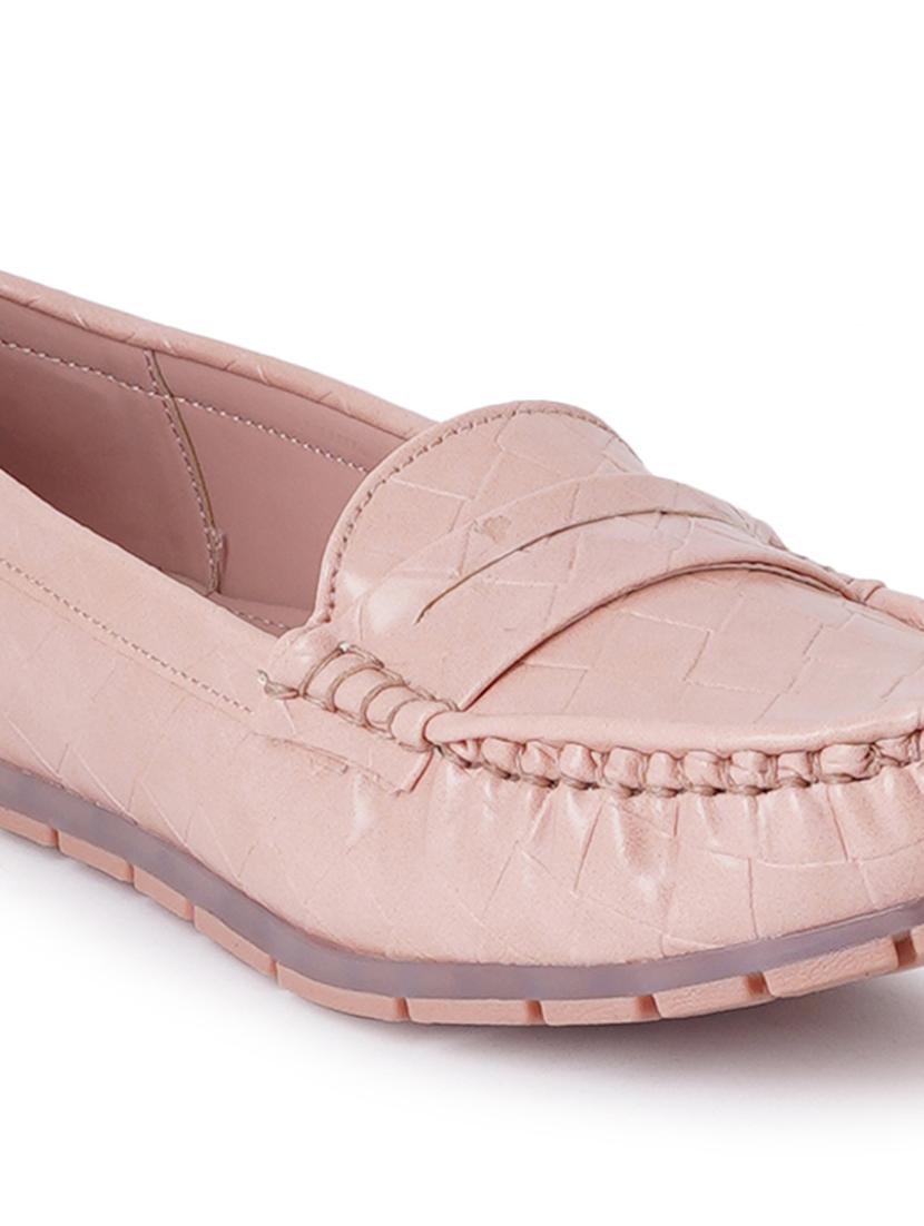 pink synthetic slip on loafers - 18393523 - Standard Image - 5