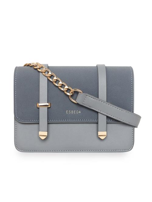 grey solid regular sling bag - 18393678 -  Standard Image - 0
