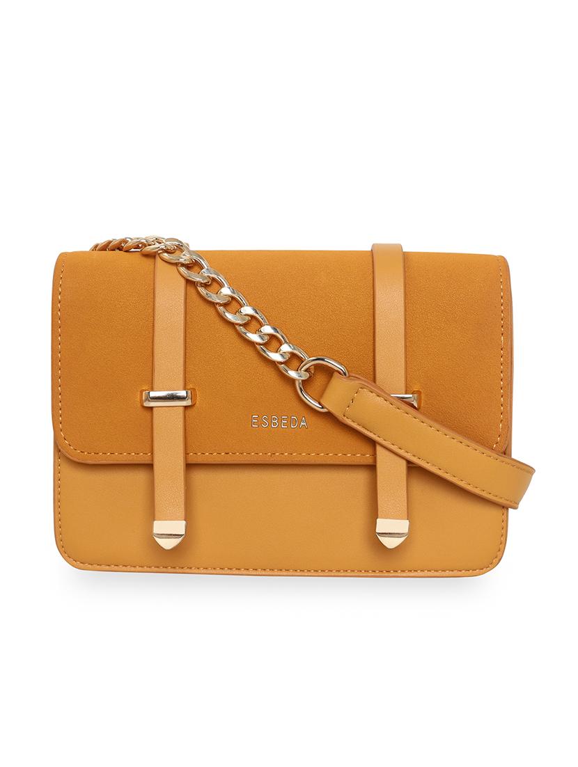 yellow solid regular sling bag - 18393684 -  Zoom Image - 0