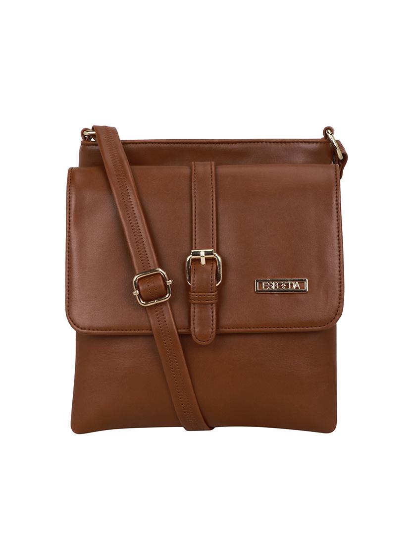 tan solid regular sling bag - 18393708 - Zoom Image - 0