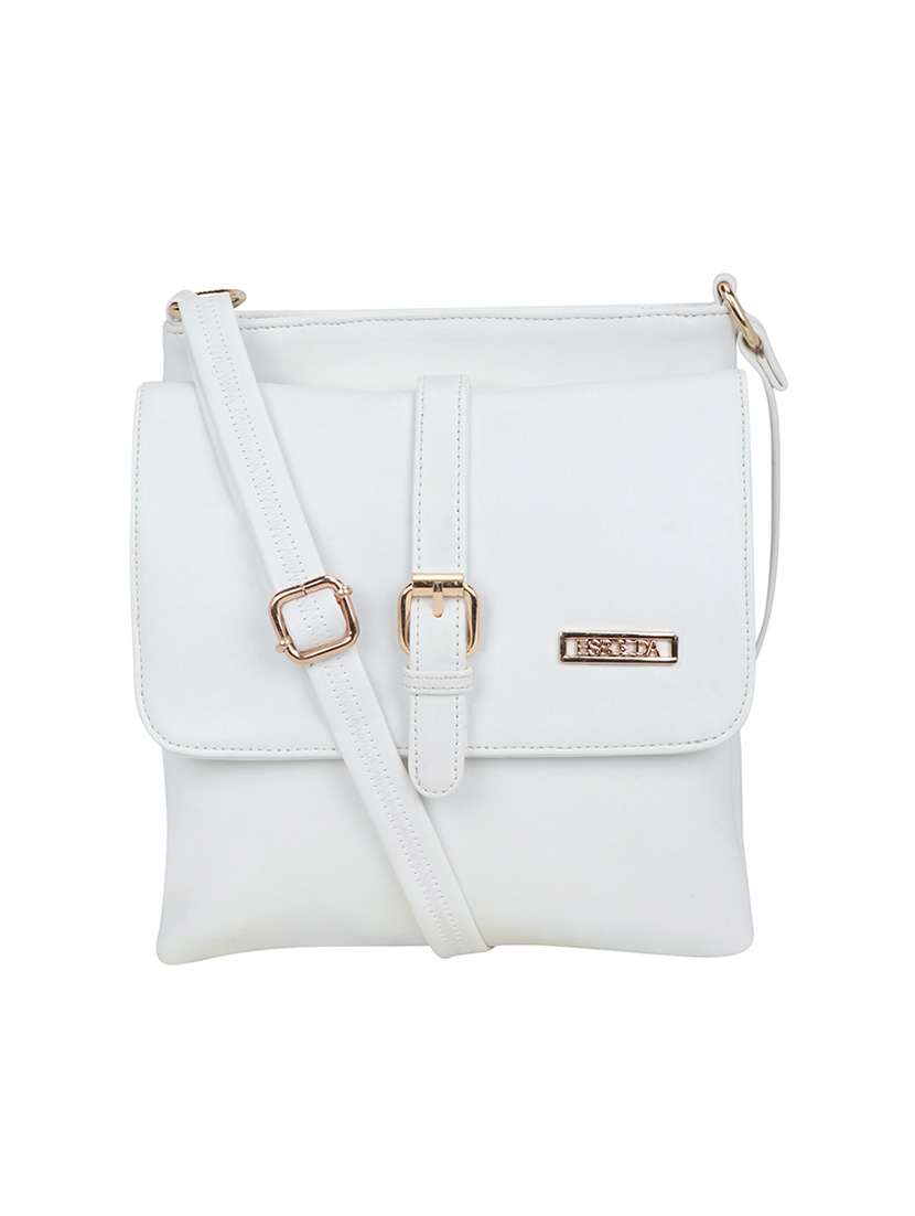 white solid regular sling bag - 18393709 - Zoom Image - 0