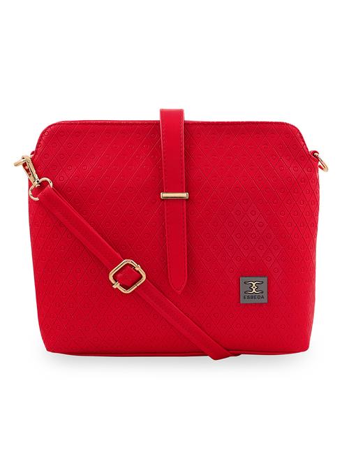 red textured regular sling bag - 18393716 -  Standard Image - 0