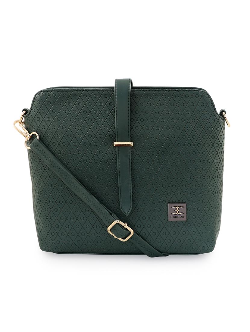 green textured regular sling bag - 18393721 -  Zoom Image - 0