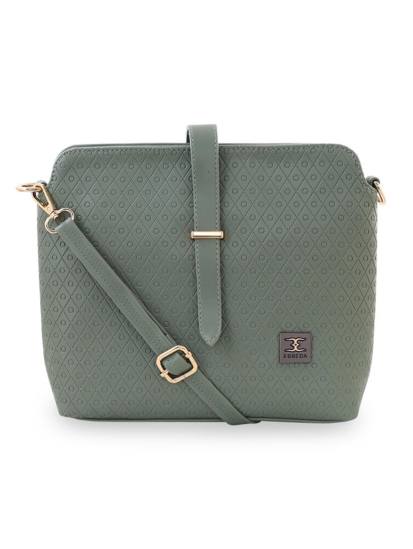 olive textured regular sling bag - 18393722 -  Zoom Image - 0
