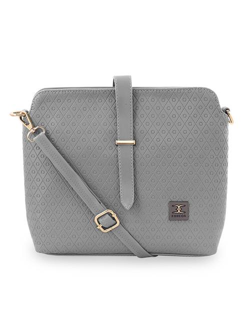 grey textured regular sling bag - 18393725 -  Standard Image - 0