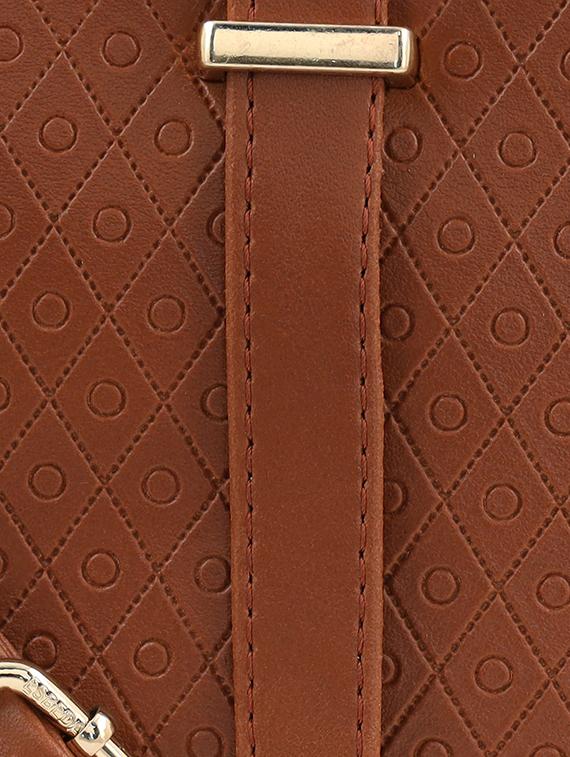 tan textured regular sling bag - 18393727 - Standard Image - 3