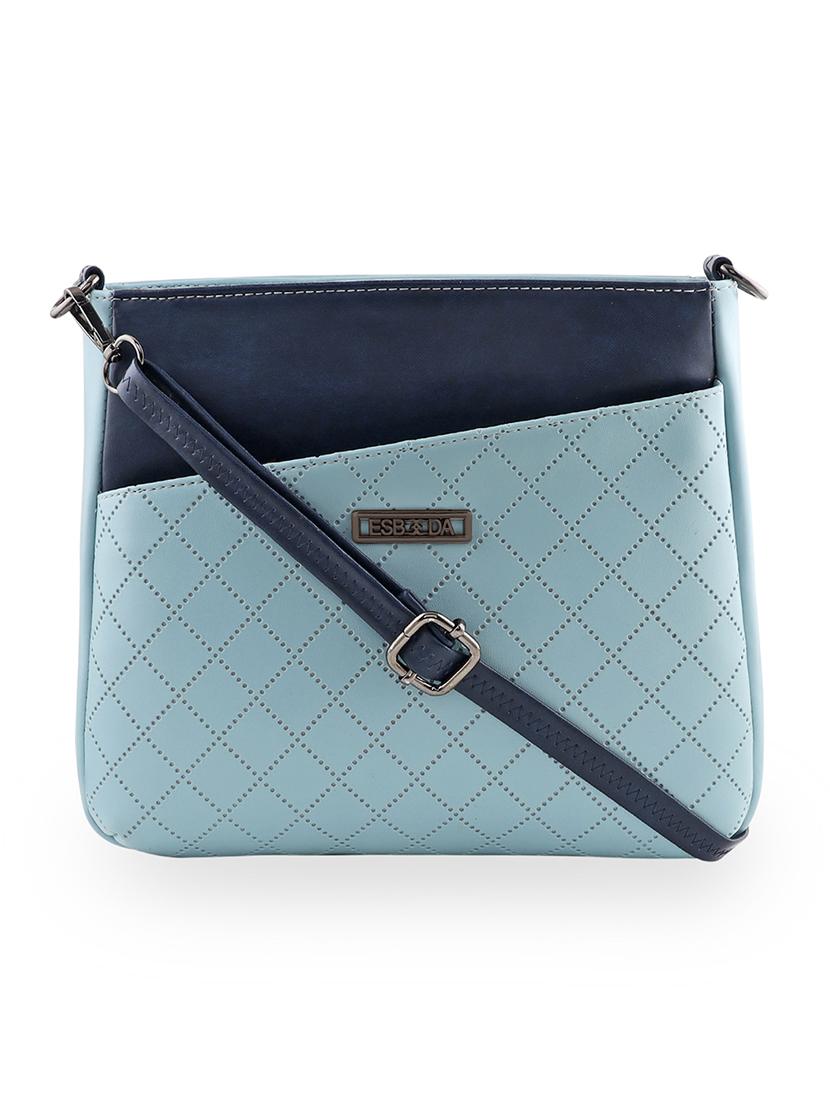 light blue textured regular sling bag - 18393729 -  Zoom Image - 0