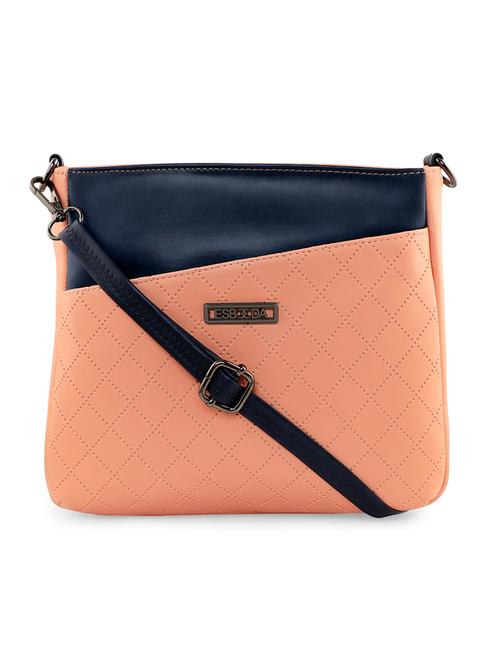 orange textured regular sling bag - 18393734 -  Standard Image - 0