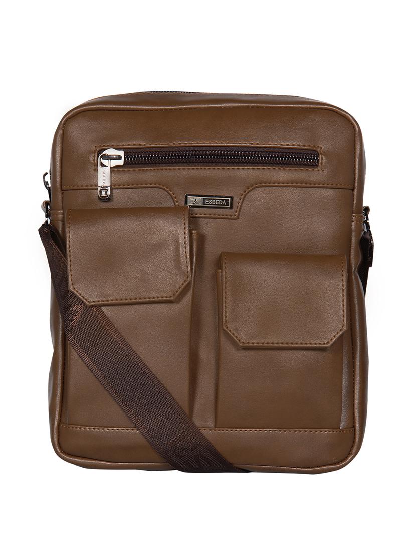 khaki solid regular sling bag - 18393748 -  Zoom Image - 0