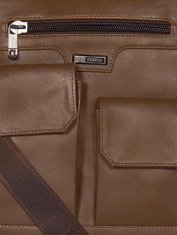 khaki solid regular sling bag - 18393748 - Standard Image - 3