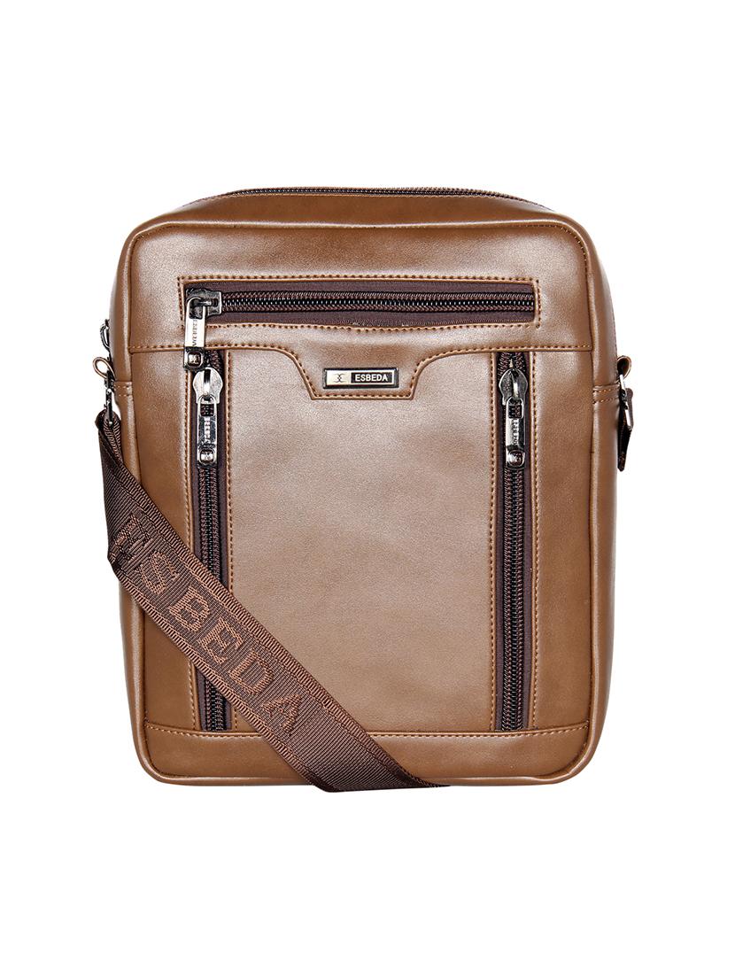 khaki solid regular sling bag - 18393753 -  Zoom Image - 0