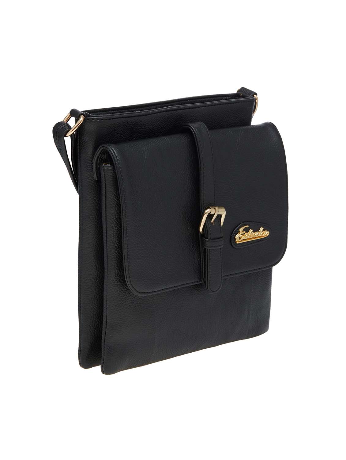 black solid regular sling bag - 18393755 - Standard Image - 3