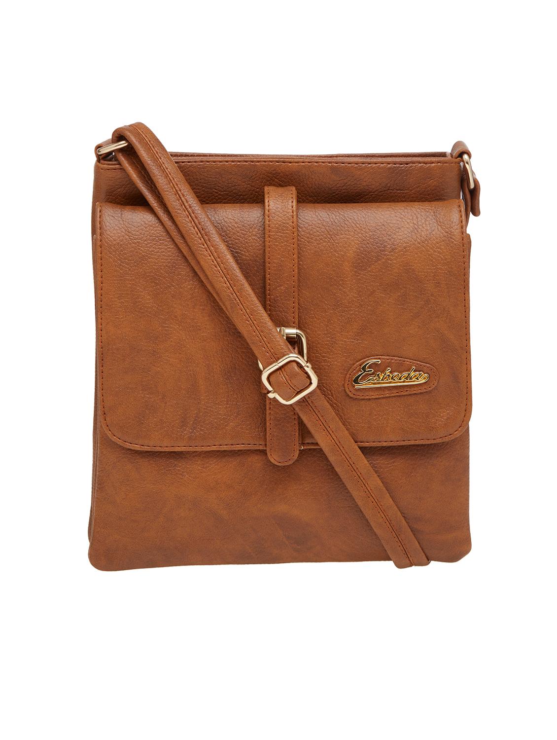 tan solid regular sling bag - 18393758 - Zoom Image - 0