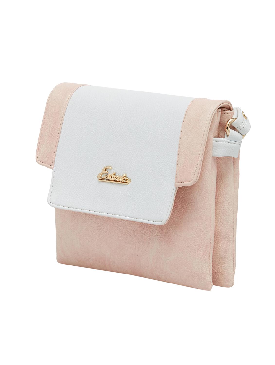 pink color block regular sling bag - 18393759 - Standard Image - 3