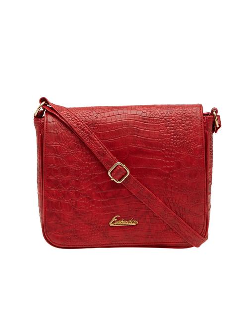 red textured regular sling bag - 18393784 - Standard Image - 0