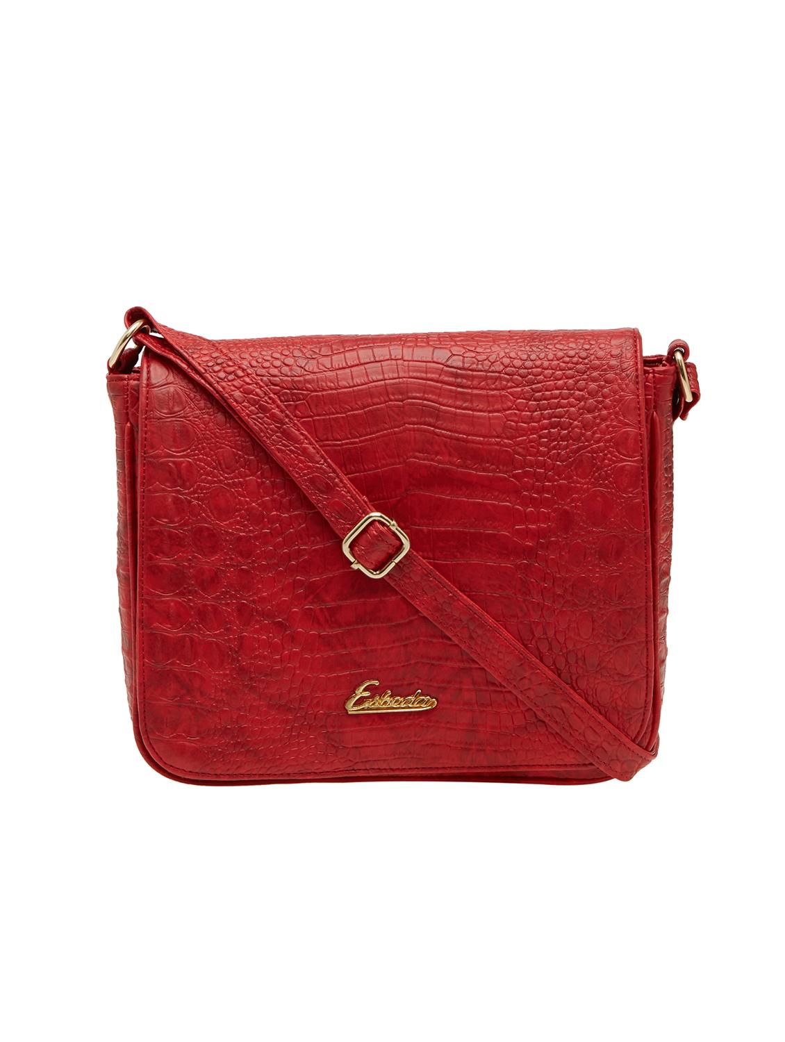 red textured regular sling bag - 18393784 - Zoom Image - 0