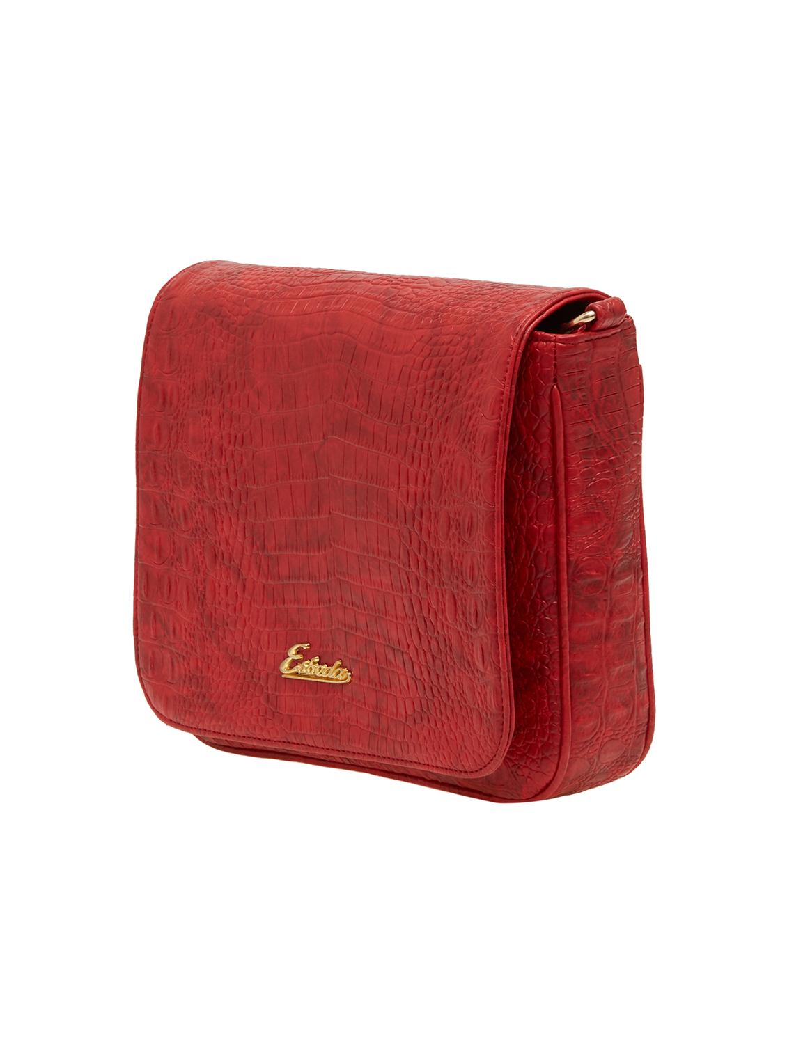 red textured regular sling bag - 18393784 - Standard Image - 3