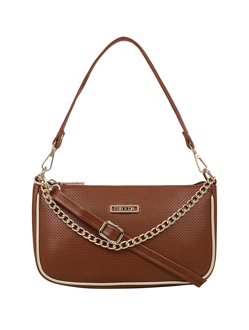tan solid regular sling bag - 18393804 - Zoom Image - 0