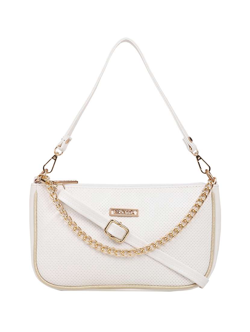 white textured regular sling bag - 18393810 - Zoom Image - 0
