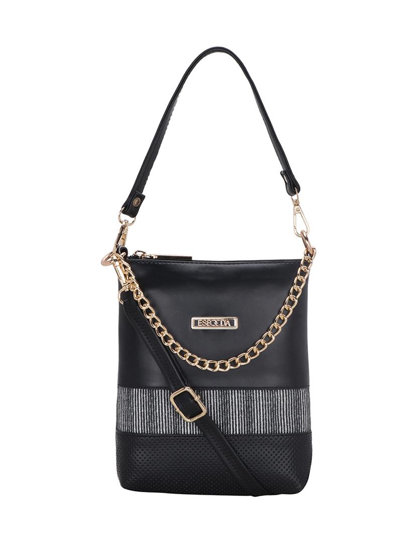 black solid regular sling bag - 18393814 -  Zoom Image - 0