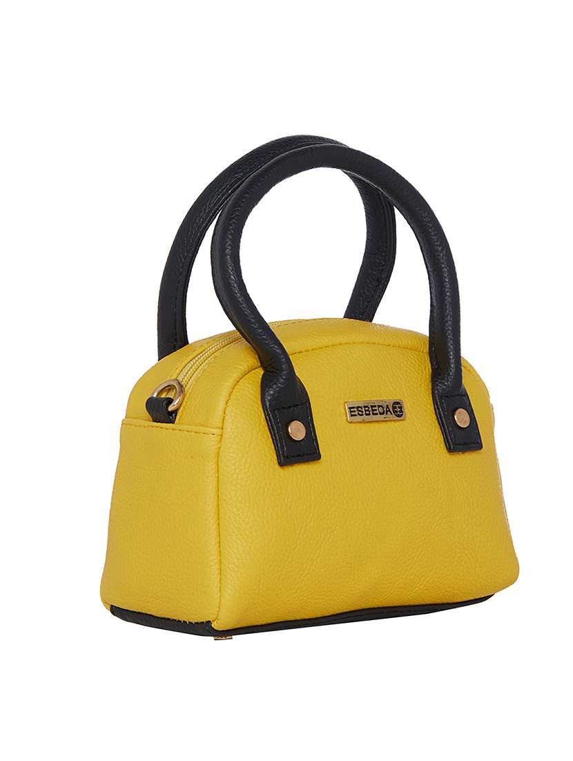 yellow solid regular sling bag - 18393829 - Standard Image - 3