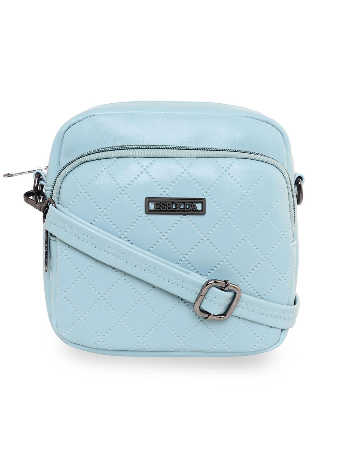 light blue textured regular sling bag - 18393897 - Zoom Image - 0