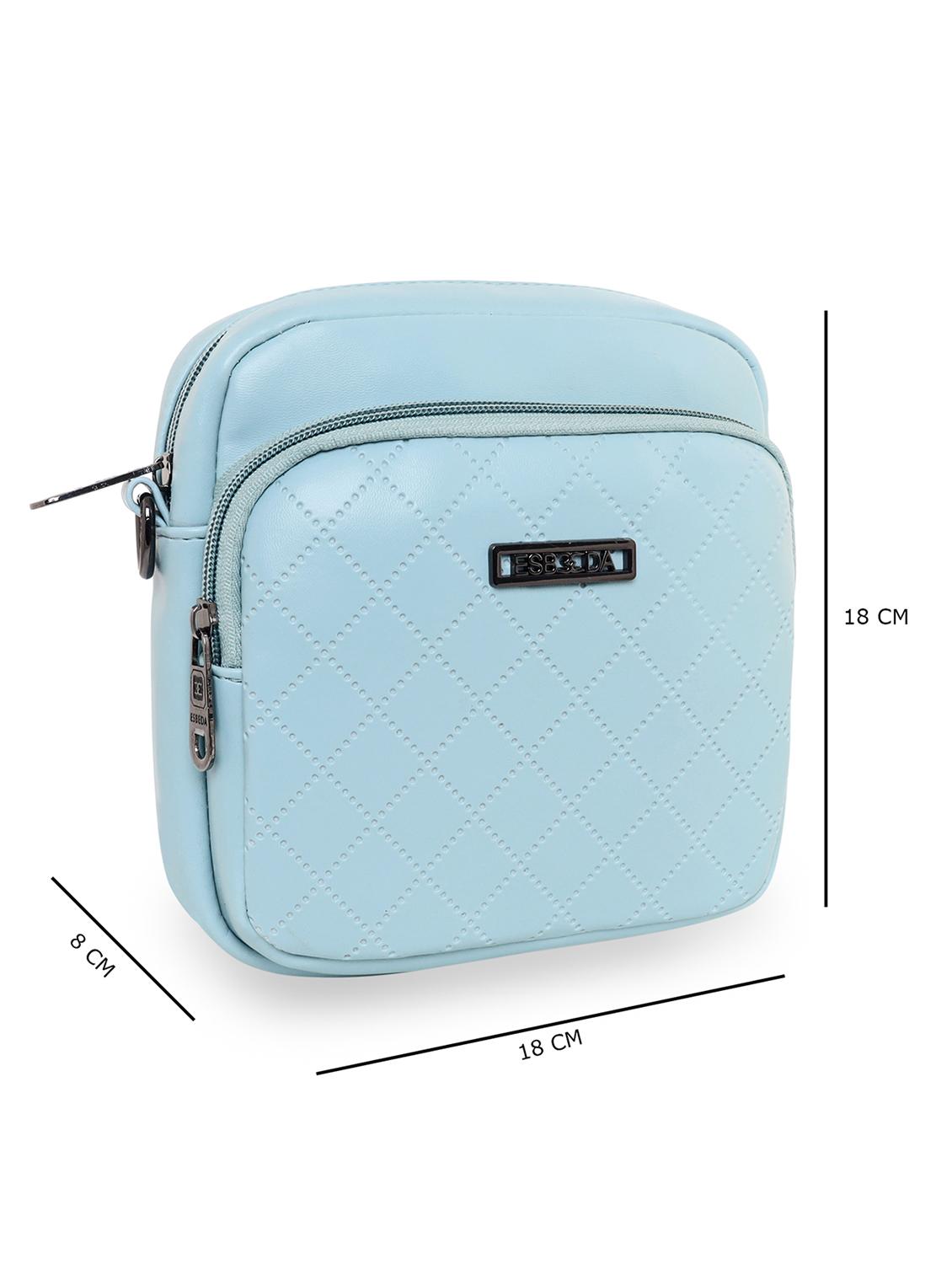 light blue textured regular sling bag - 18393897 - Standard Image - 3
