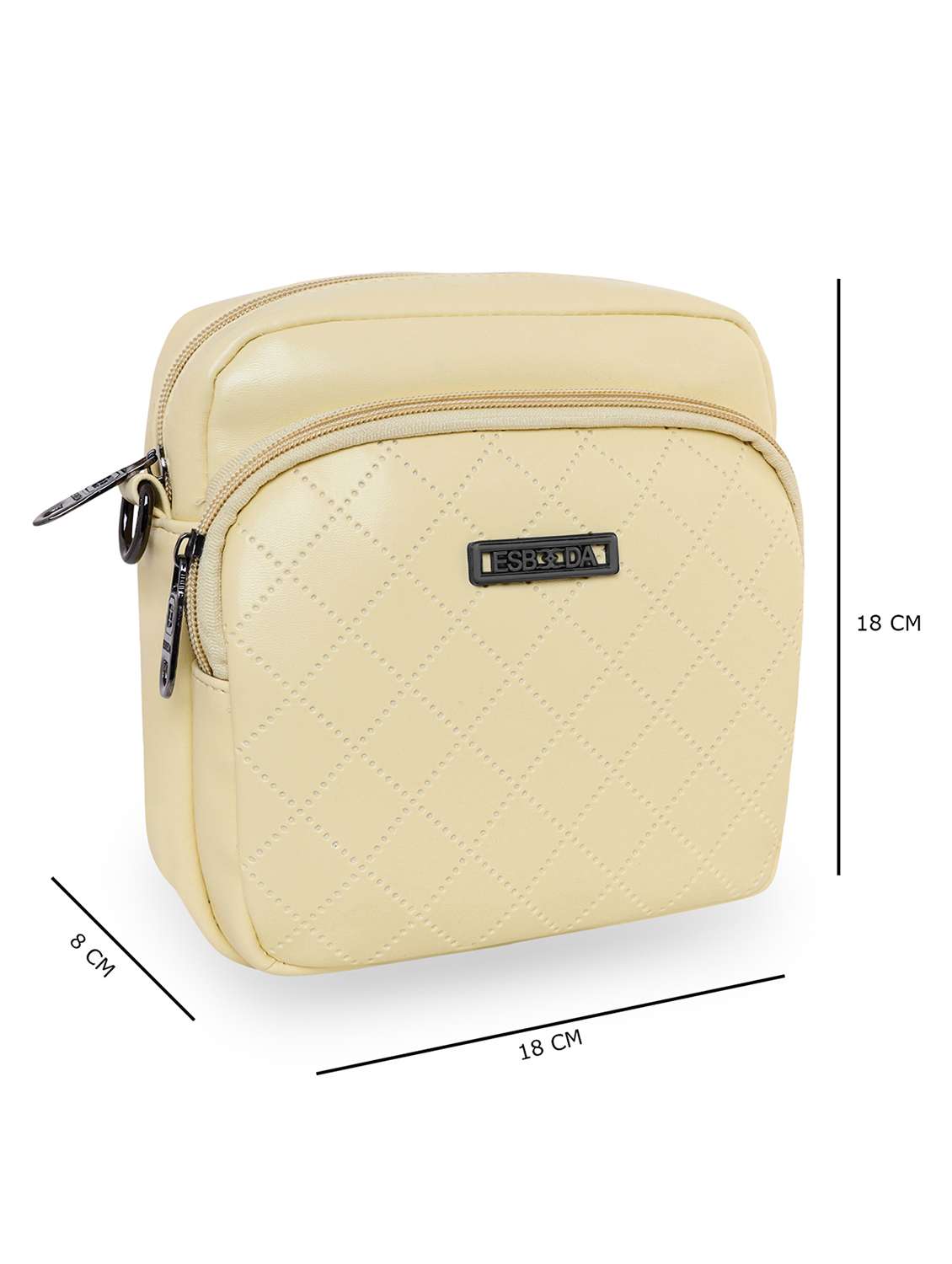 yellow textured regular sling bag - 18393899 - Standard Image - 3