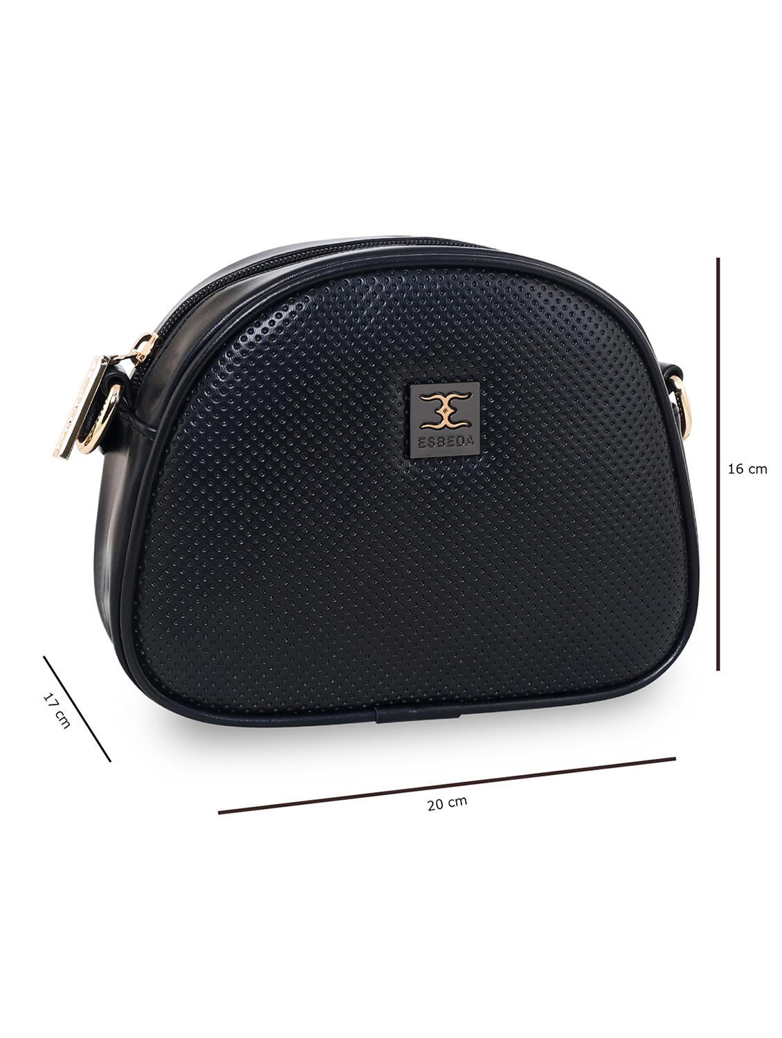black textured regular sling bag - 18393908 - Standard Image - 3