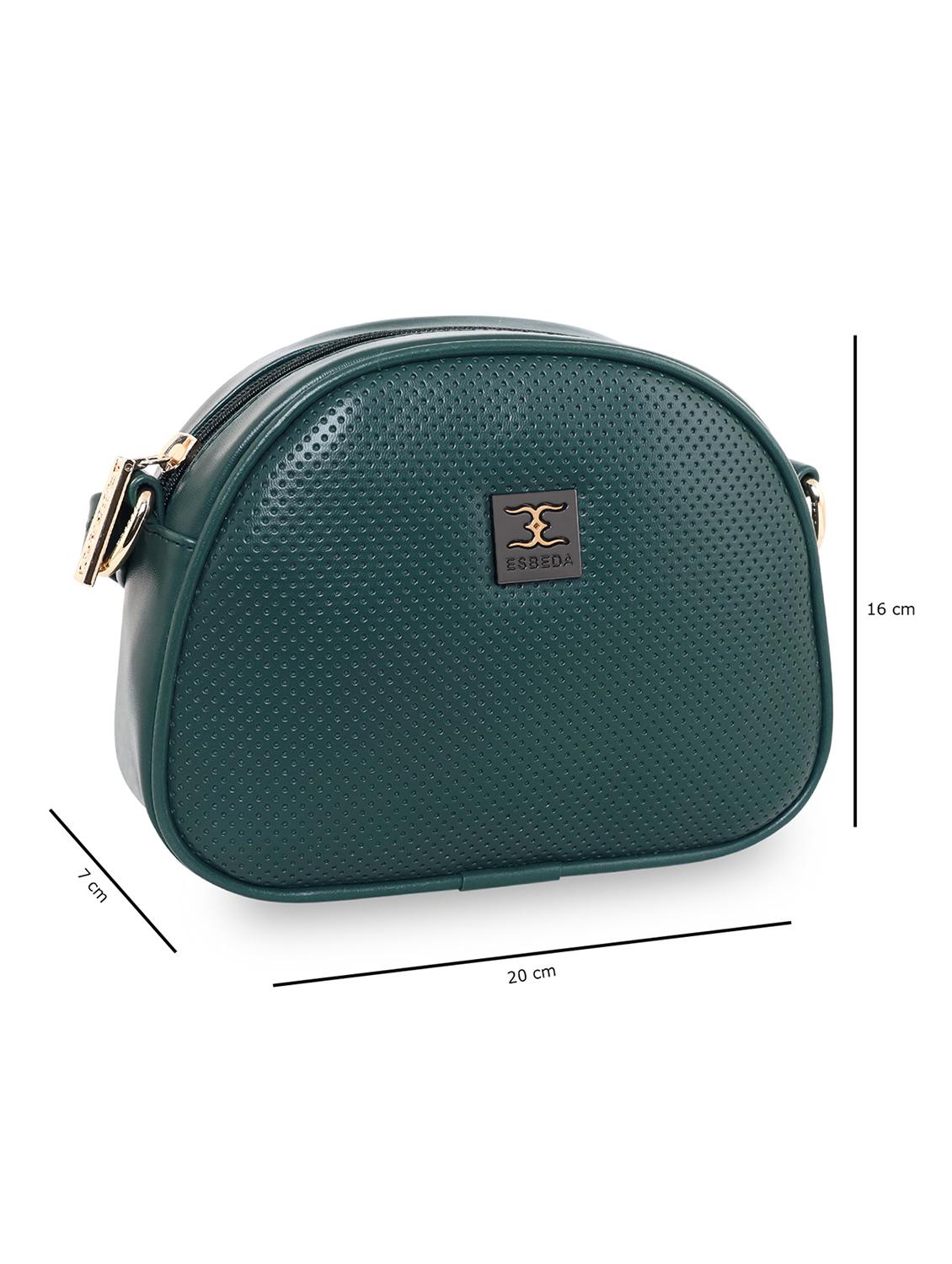 green textured regular sling bag - 18393911 - Standard Image - 3
