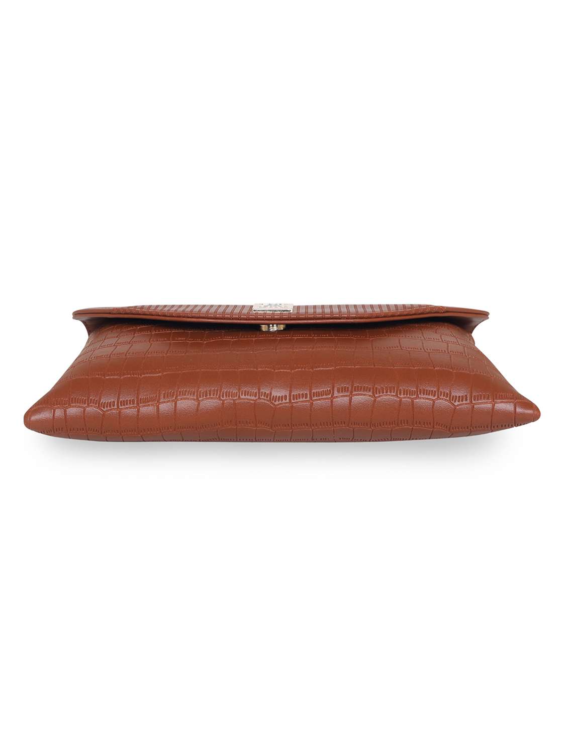 tan leatherette envelope clutch - 18393929 - Standard Image - 3