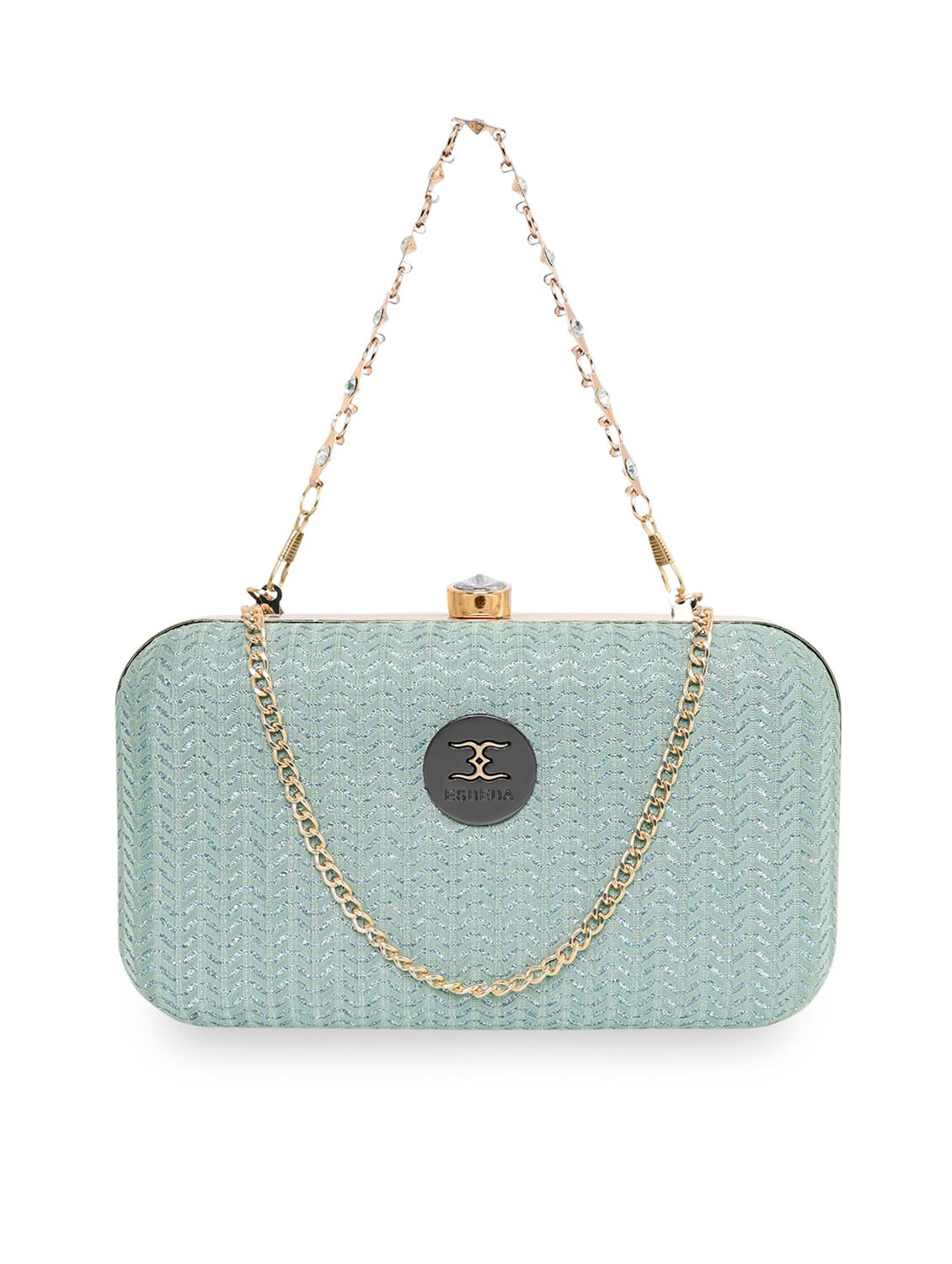 green textured box clutch - 18393948 - Zoom Image - 0