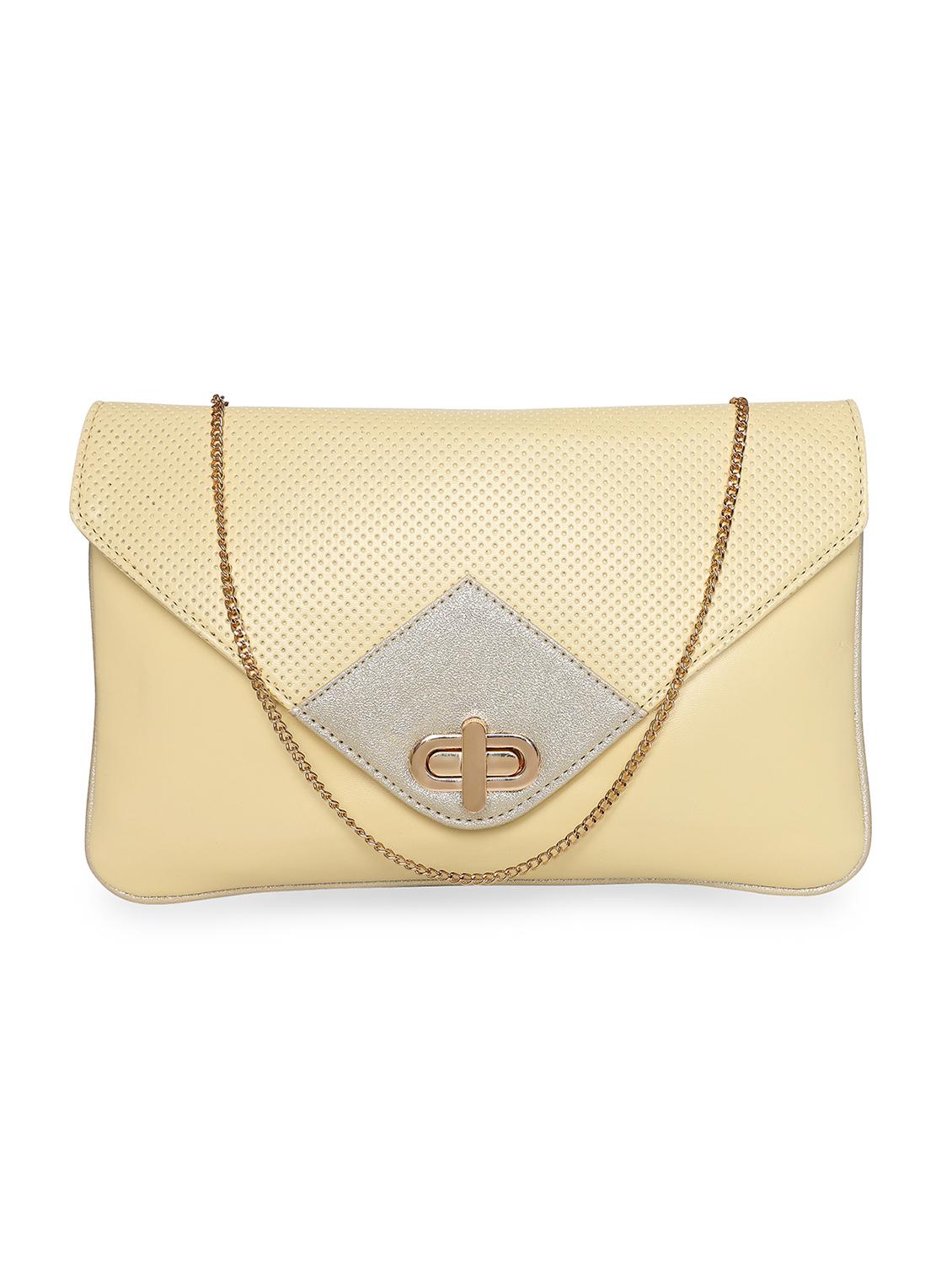 yellow leatherette envelope clutch - 18393976 -  Zoom Image - 0