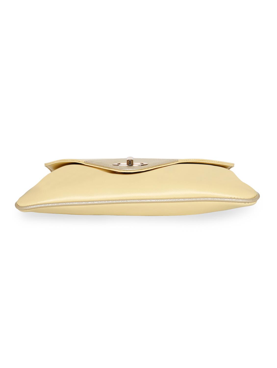 yellow leatherette envelope clutch - 18393976 - Standard Image - 3